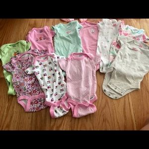 NWOT Carters and gerbers newborn onsies